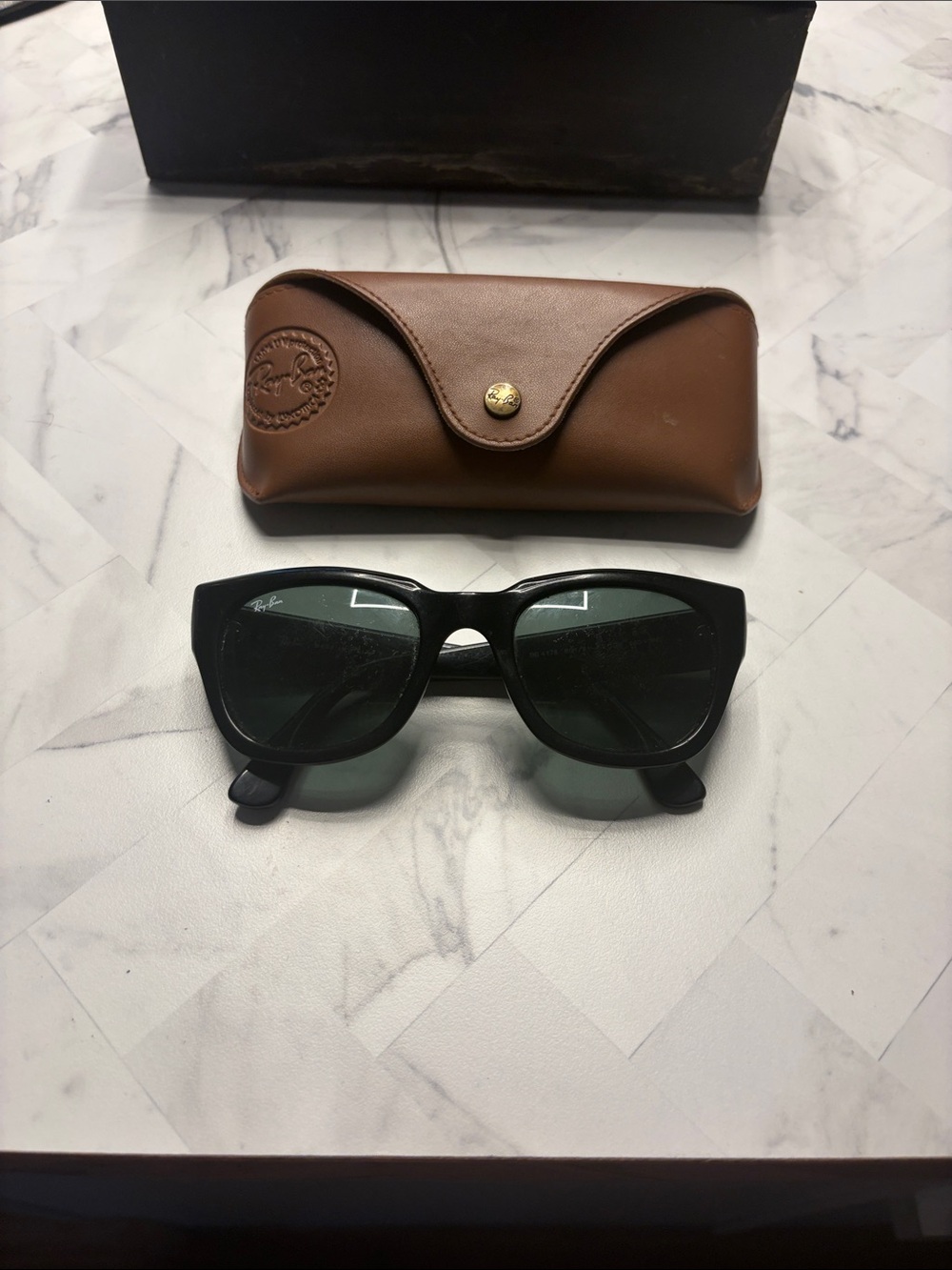 Ray-Ban Women's Black Cat Eye Sunglasses with Brown Case